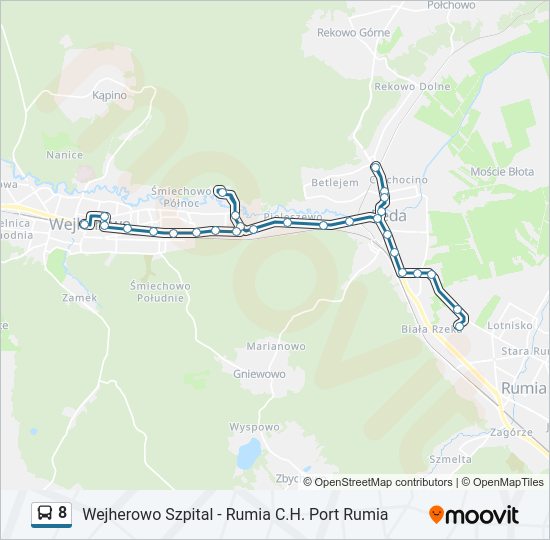 8 bus Line Map