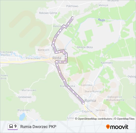 9 bus Line Map