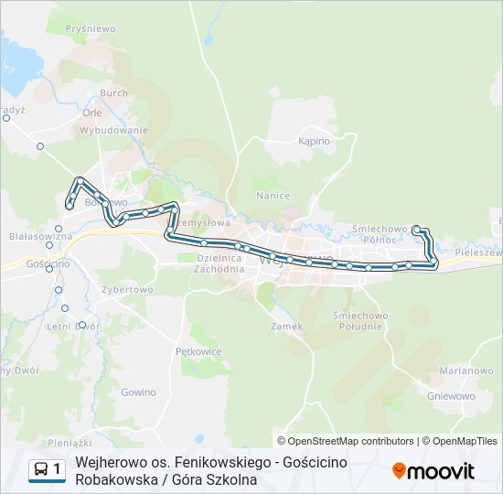 1 bus Line Map