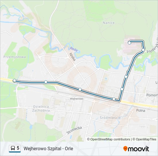 5 Bus Line Map