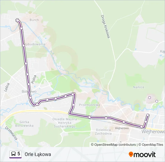 Автобус 5: карта маршрута