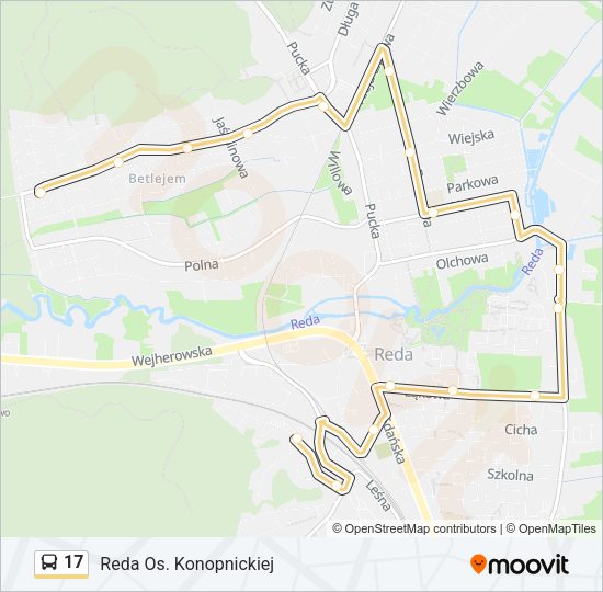 17 bus Line Map