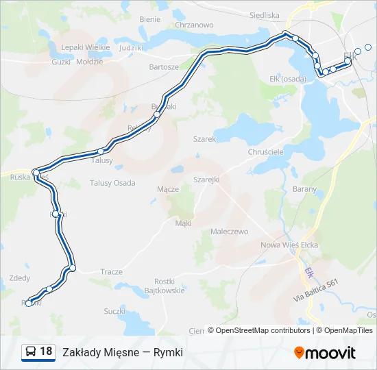 18 Bus Line Map