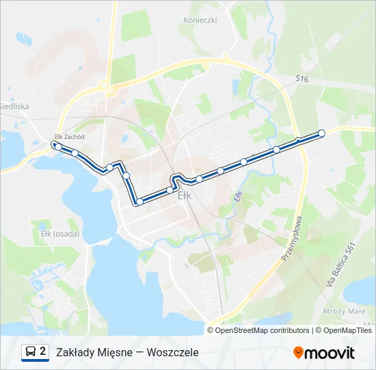 Автобус 2: карта маршрута