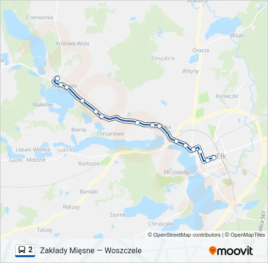 Автобус 2: карта маршрута