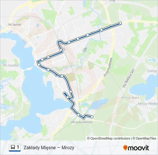 Автобус 1: карта маршрута