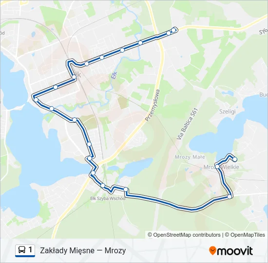 Автобус 1: карта маршрута
