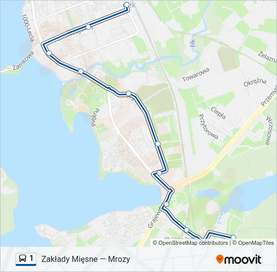 Автобус 1: карта маршрута