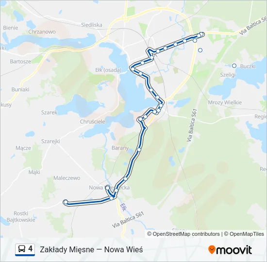 Автобус 4: карта маршрута