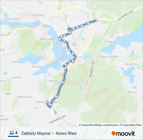 Автобус 4: карта маршрута