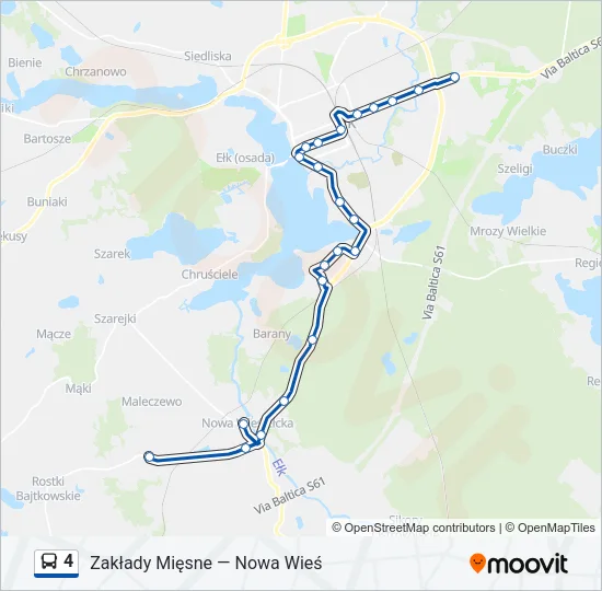 Автобус 4: карта маршрута