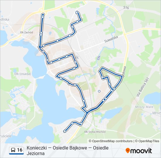 16 bus Line Map