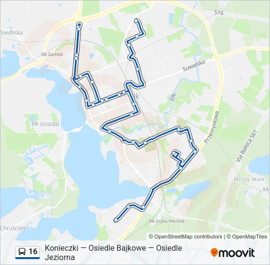 16 Bus Line Map