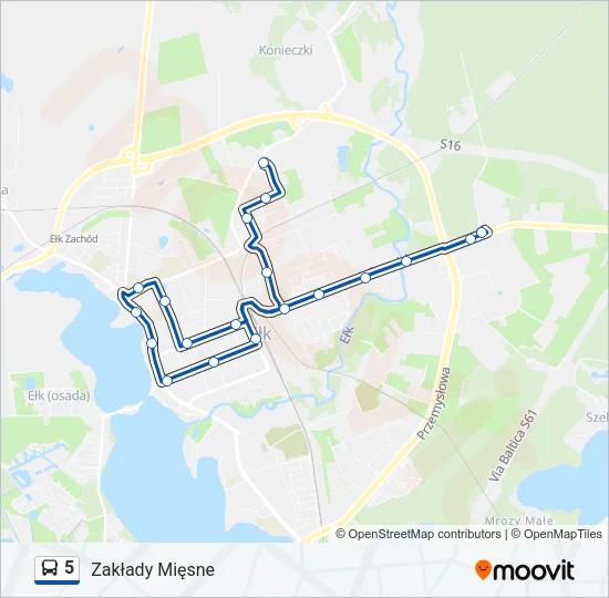 Автобус 5: карта маршрута