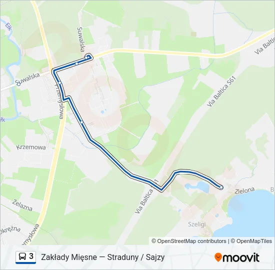 Автобус 3: карта маршрута