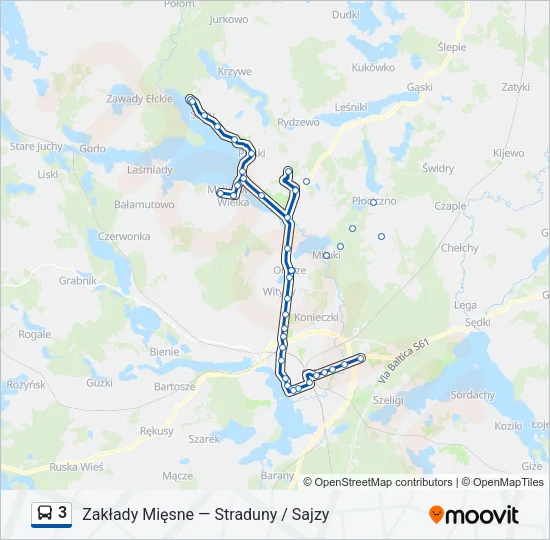 3 Bus Line Map