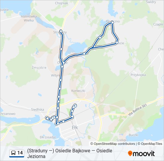 14 bus Line Map