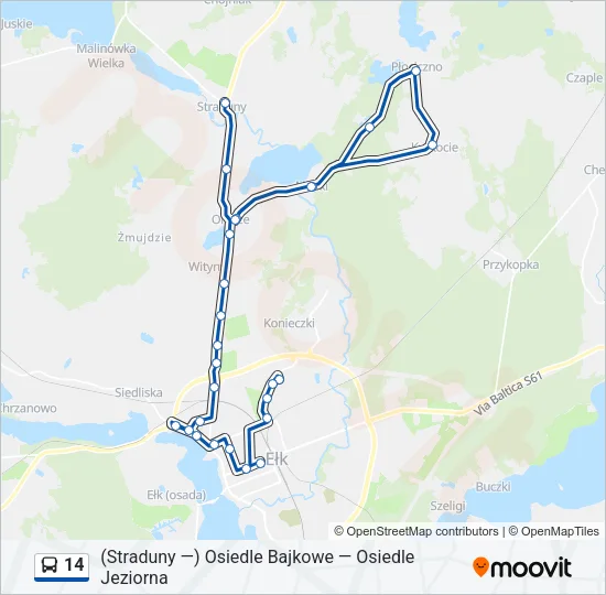 14 Bus Line Map