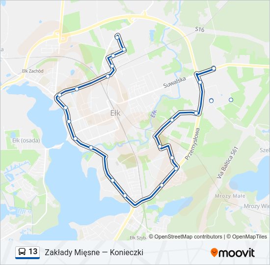 13 bus Line Map