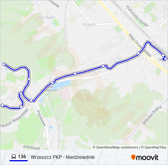 136 bus Line Map