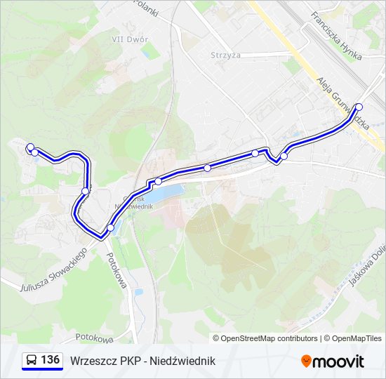 136 bus Line Map