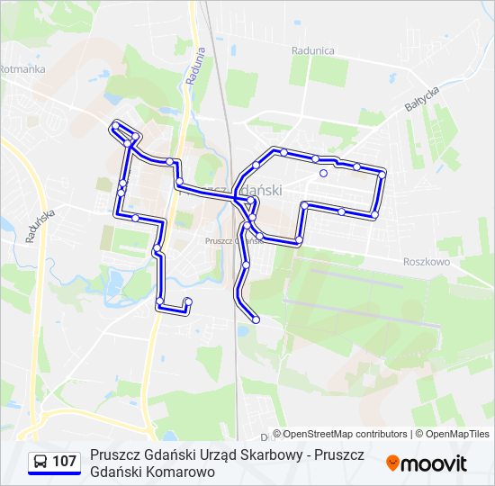 107 bus Line Map