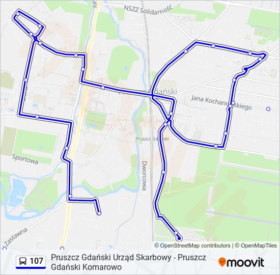 107 bus Line Map