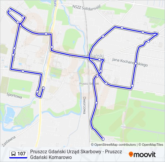 107 bus Line Map