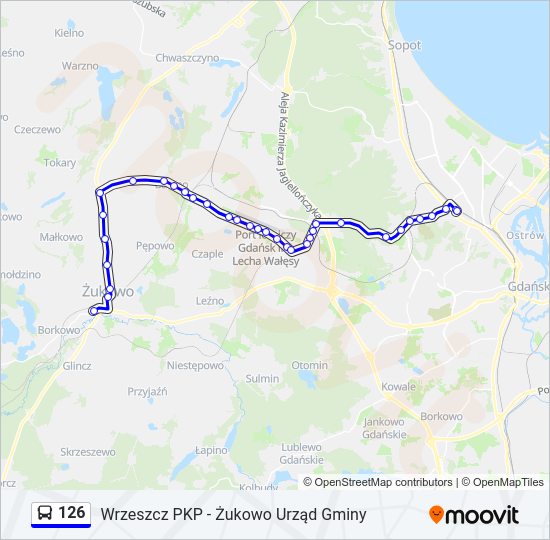 126 bus Line Map