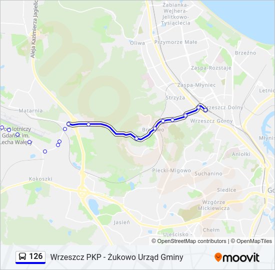 126 bus Line Map