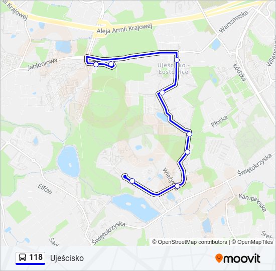 118 bus Line Map