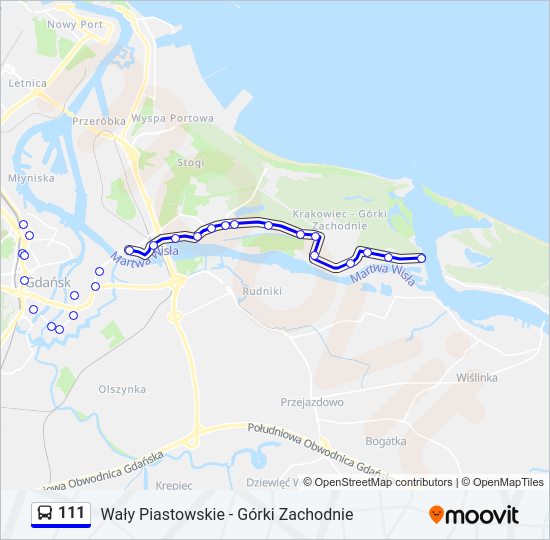 111 bus Line Map