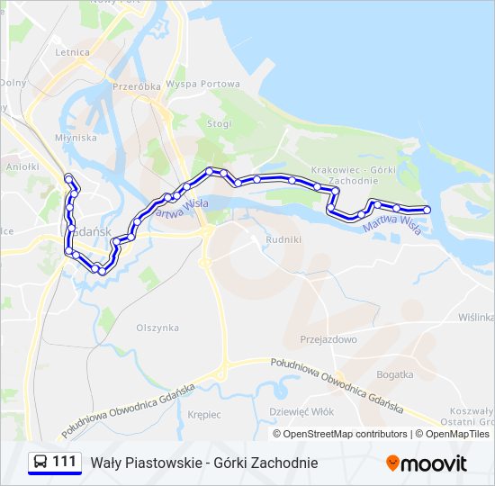 111 bus Line Map