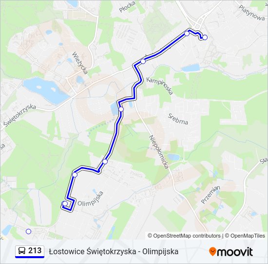 213 bus Line Map