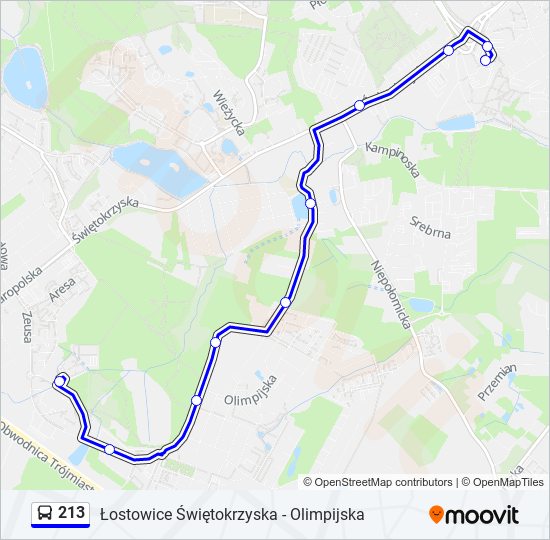 213 bus Line Map