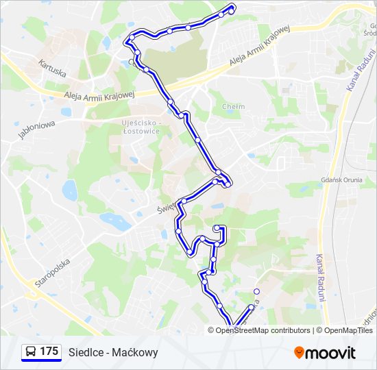 175 bus Line Map