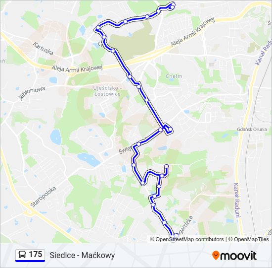 175 bus Line Map