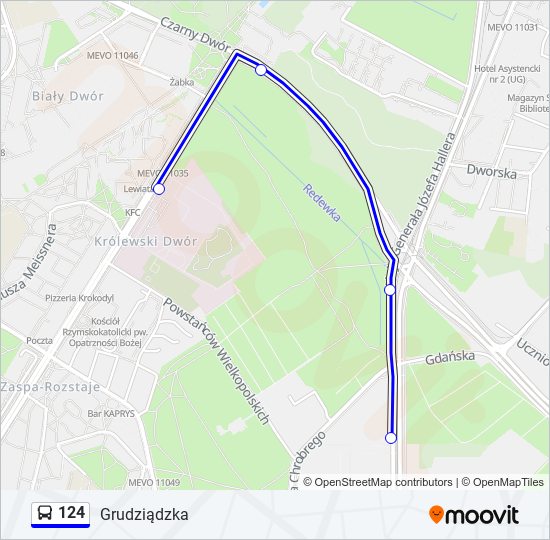 124 bus Line Map