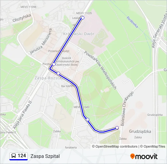 124 Bus Line Map