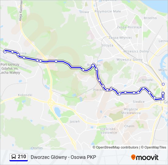 210 bus Line Map