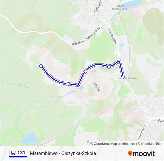 Автобус 131: карта маршрута