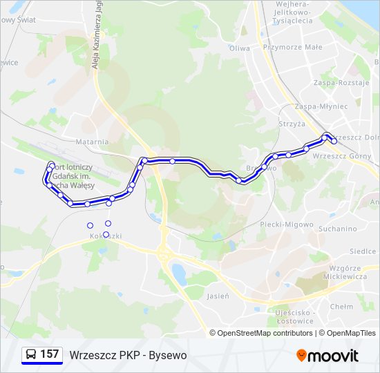 157 bus Line Map