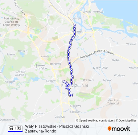 132 bus Line Map