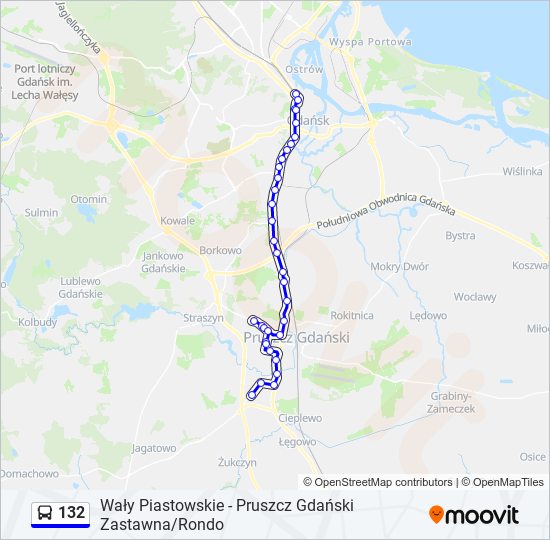 132 bus Line Map