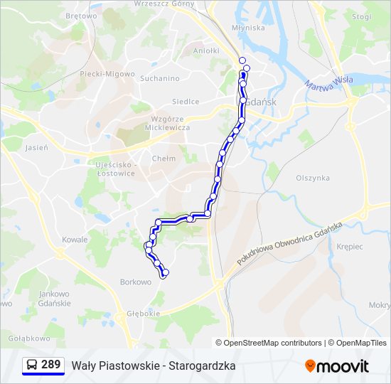 289 bus Line Map