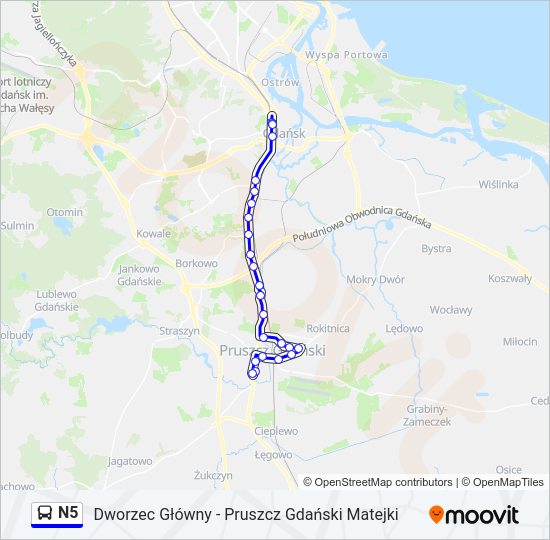 N5 bus Line Map