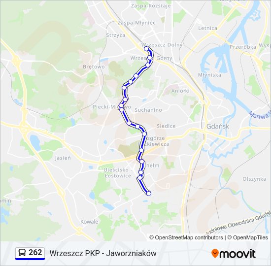 262 bus Line Map