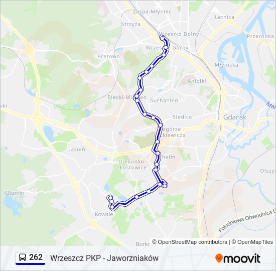 262 bus Line Map