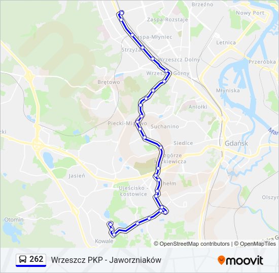 262 bus Line Map