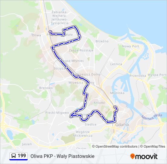 199 bus Line Map